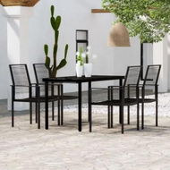 Detailed information about the product 5 Piece Garden Dining Set Black