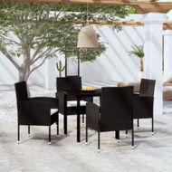 Detailed information about the product 5 Piece Garden Dining Set Black