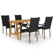 Detailed information about the product 5 Piece Garden Dining Set Black