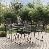 Detailed information about the product 5 Piece Garden Dining Set Black