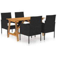 Detailed information about the product 5 Piece Garden Dining Set Black