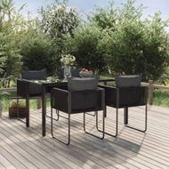 Detailed information about the product 5 Piece Garden Dining Set Black