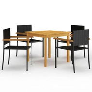 Detailed information about the product 5 Piece Garden Dining Set Black