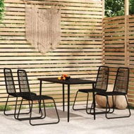 Detailed information about the product 5 Piece Garden Dining Set Black