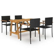 Detailed information about the product 5 Piece Garden Dining Set Black