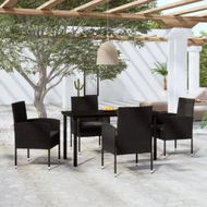 Detailed information about the product 5 Piece Garden Dining Set Black