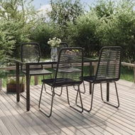 Detailed information about the product 5 Piece Garden Dining Set Black