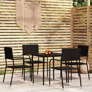 Detailed information about the product 5 Piece Garden Dining Set Black