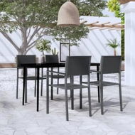 Detailed information about the product 5 Piece Garden Dining Set Black