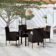 Detailed information about the product 5 Piece Garden Dining Set Black