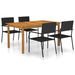 5 Piece Garden Dining Set Black. Available at Crazy Sales for $469.95