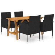 Detailed information about the product 5 Piece Garden Dining Set Black