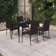 Detailed information about the product 5 Piece Garden Dining Set Brown and Black