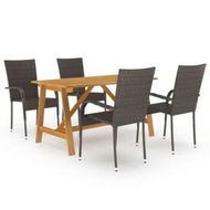 Detailed information about the product 5 Piece Garden Dining Set Brown