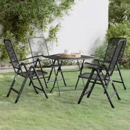 Detailed information about the product 5 Piece Garden Dining Set Expanded Metal Mesh Anthracite