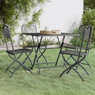 Detailed information about the product 5 Piece Garden Dining Set Expanded Metal Mesh Anthracite