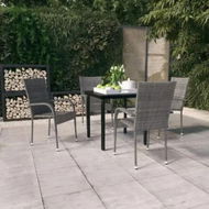 Detailed information about the product 5 Piece Garden Dining Set Grey and Black