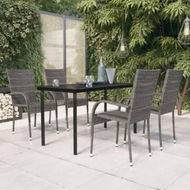 Detailed information about the product 5 Piece Garden Dining Set Grey and Black