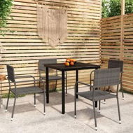 Detailed information about the product 5 Piece Garden Dining Set Grey