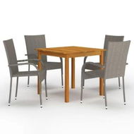 Detailed information about the product 5 Piece Garden Dining Set Grey