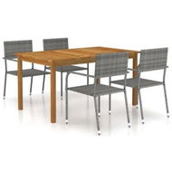 Detailed information about the product 5 Piece Garden Dining Set Grey