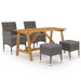 5 Piece Garden Dining Set Grey. Available at Crazy Sales for $369.95