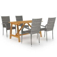 Detailed information about the product 5 Piece Garden Dining Set Grey