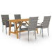 5 Piece Garden Dining Set Grey. Available at Crazy Sales for $499.95