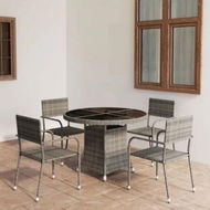 Detailed information about the product 5 Piece Garden Dining Set Poly Rattan Anthracite & Grey