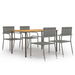 5 Piece Garden Dining Set Poly Rattan Anthracite. Available at Crazy Sales for $459.95