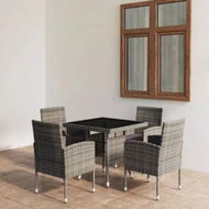 Detailed information about the product 5 Piece Garden Dining Set Poly Rattan Anthracite