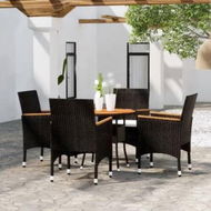 Detailed information about the product 5 Piece Garden Dining Set Poly Rattan Black