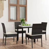 Detailed information about the product 5 Piece Garden Dining Set Poly Rattan Black