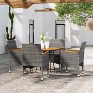 Detailed information about the product 5 Piece Garden Dining Set Poly Rattan Grey