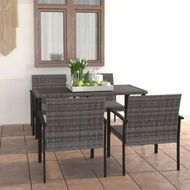 Detailed information about the product 5 Piece Garden Dining Set Poly Rattan Grey