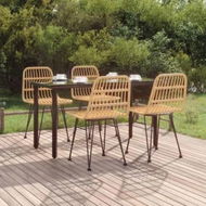 Detailed information about the product 5 Piece Garden Dining Set Poly Rattan