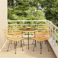 Detailed information about the product 5 Piece Garden Dining Set Poly Rattan