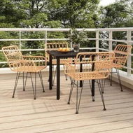 Detailed information about the product 5 Piece Garden Dining Set Poly Rattan