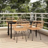 Detailed information about the product 5 Piece Garden Dining Set Poly Rattan