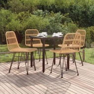 Detailed information about the product 5 Piece Garden Dining Set Poly Rattan