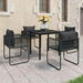 5 Piece Garden Dining Set PVC Rattan Black. Available at Crazy Sales for $489.95