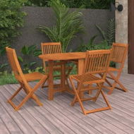 Detailed information about the product 5 Piece Garden Dining Set Solid Wood Acacia