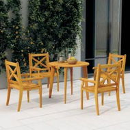 Detailed information about the product 5 Piece Garden Dining Set Solid Wood Acacia