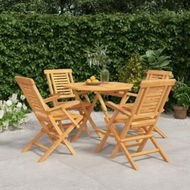 Detailed information about the product 5 Piece Garden Dining Set Solid Wood Teak