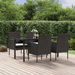 5 Piece Garden Dining Set with Cushions Black Poly Rattan. Available at Crazy Sales for $479.95