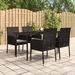 5 Piece Garden Dining Set with Cushions Black Poly Rattan. Available at Crazy Sales for $539.95