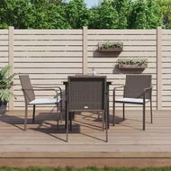 Detailed information about the product 5 Piece Garden Dining Set with Cushions Poly Rattan and Steel