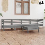 Detailed information about the product 5 Piece Garden Lounge Set Grey Solid Pinewood