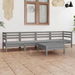 5 Piece Garden Lounge Set Grey Solid Pinewood. Available at Crazy Sales for $309.95