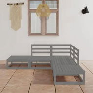 Detailed information about the product 5 Piece Garden Lounge Set Grey Solid Pinewood